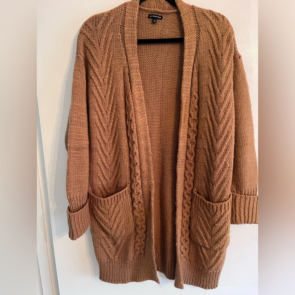 WHO WHAT WEAR Oversized Cable-knit Sweater